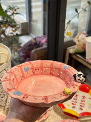 Handmade-Pink paper plates