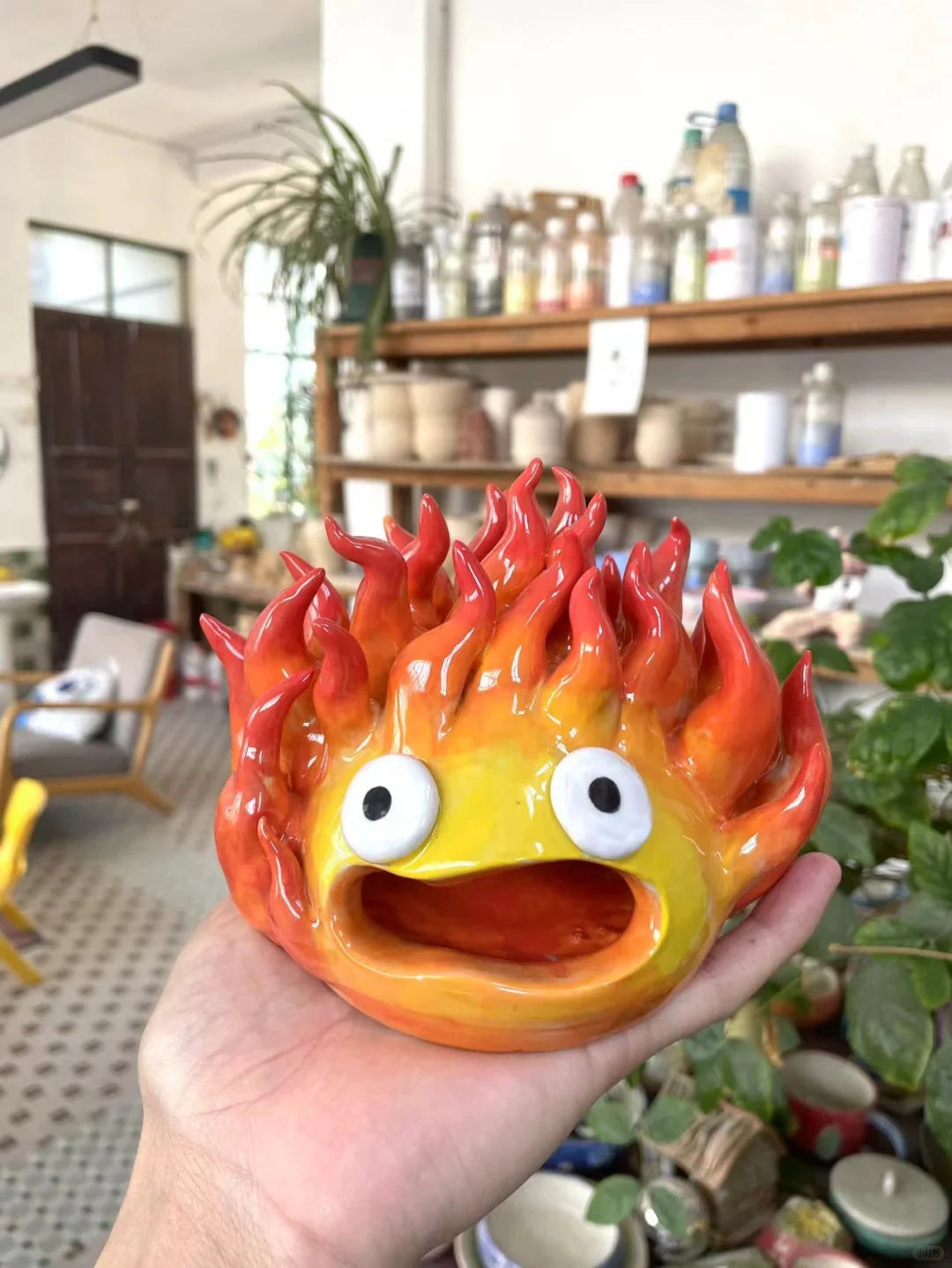 Calcifer handmade ceramic Handmade