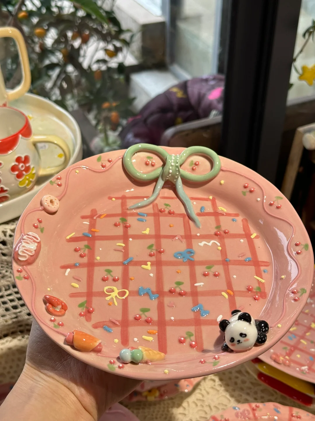 Handmade-Pink paper plates