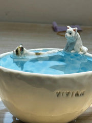 Custom pottery pet swimming cup