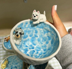 Custom pottery pet swimming cup